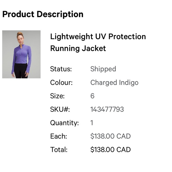 Lululemon Lightweight UV Protection Running Jacket - Picture 4 of 4